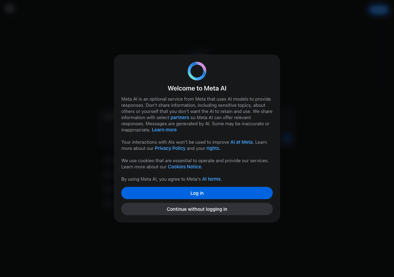 Meta AI Conversational AI showing meta ai - Bring your imagination to life with Meta AI