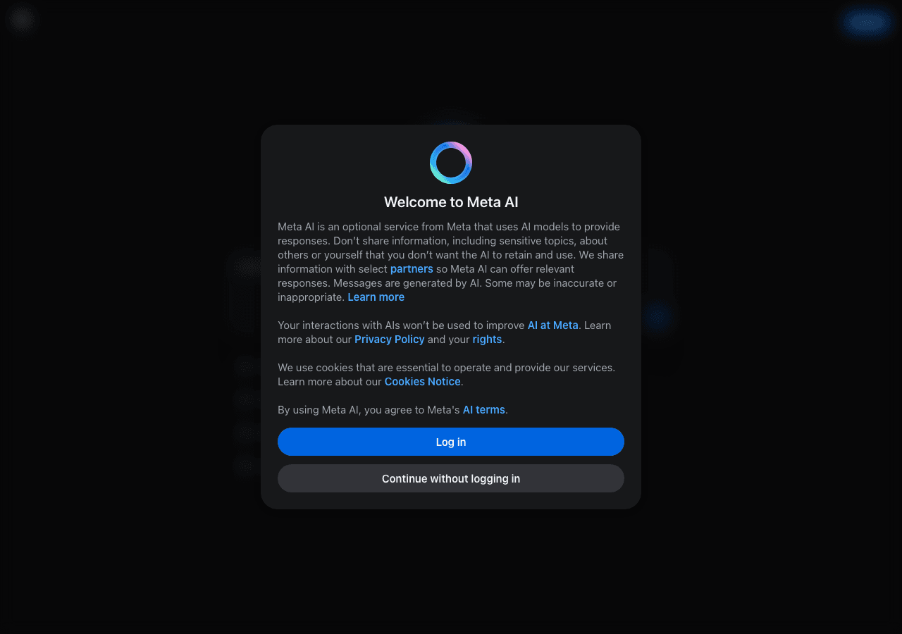 Meta AI Conversational AI showing Conversational AI - Bring your imagination to life with Meta AI