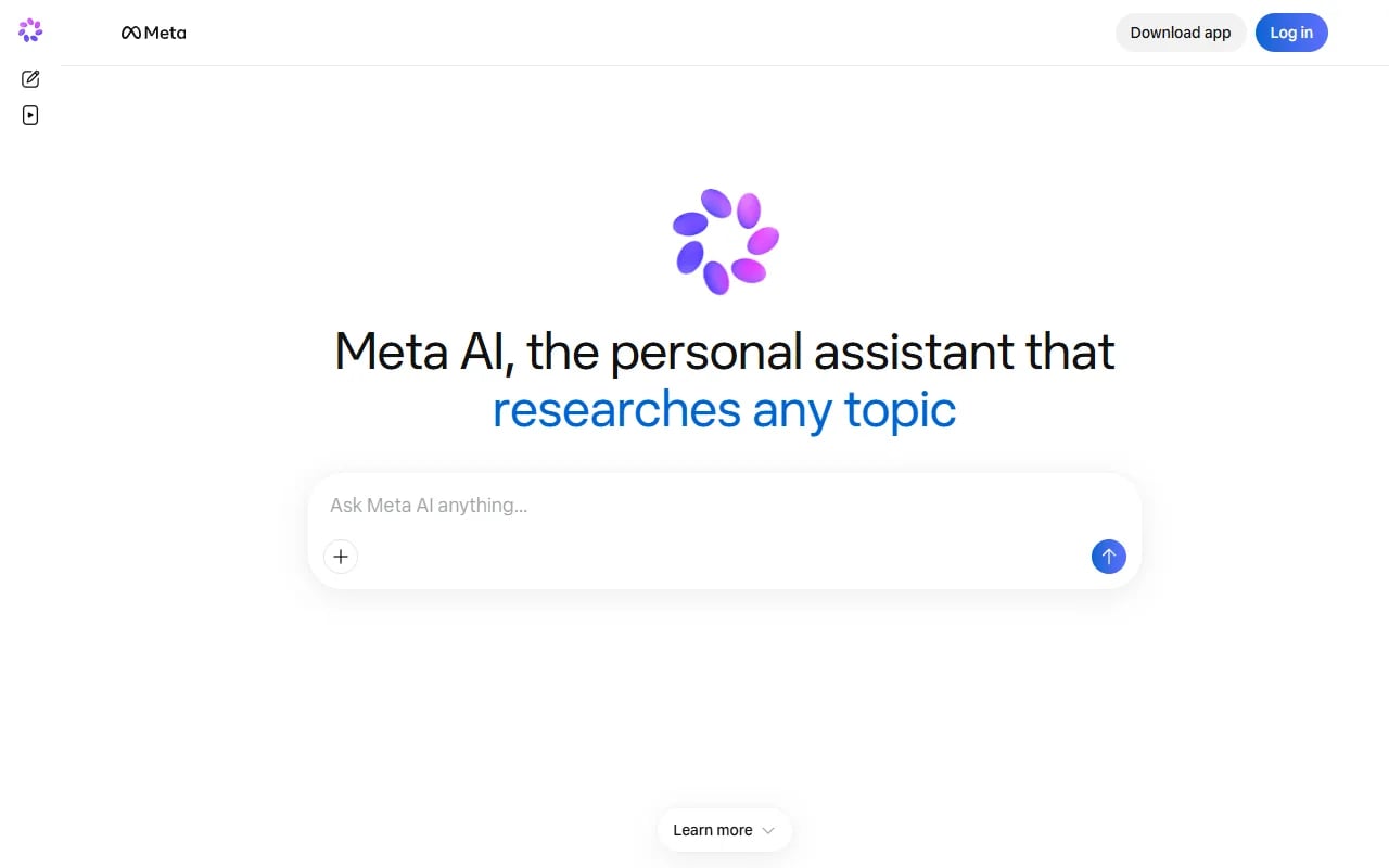 Meta AI Conversational AI showing Conversational AI - Bring your imagination to life with Meta AI