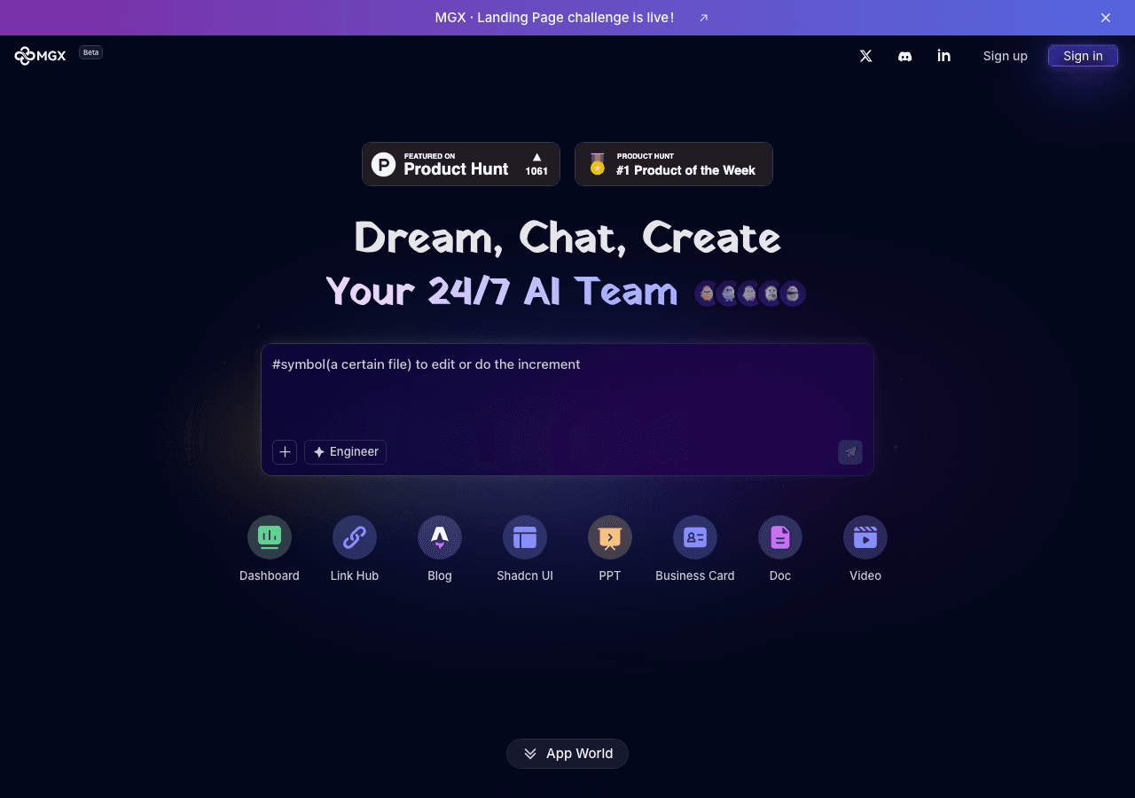 MetaGPT X (MGX) Code Assistance showing text generation - Empowering Your Creativity with Advanced AI