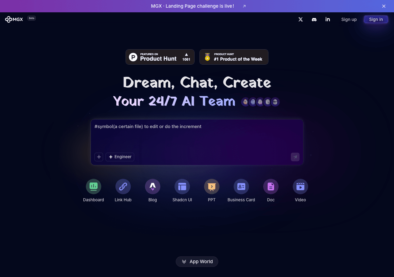 MetaGPT X (MGX) Code Assistance showing Code Assistance - Empowering Your Creativity with Advanced AI