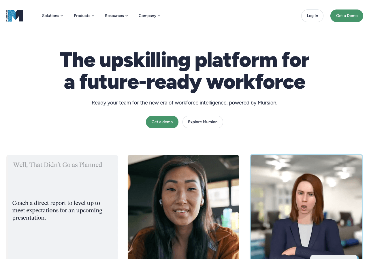 Mursion Productivity & Collaboration showing Productivity & Collaboration - AI-driven practice, uniquely human results