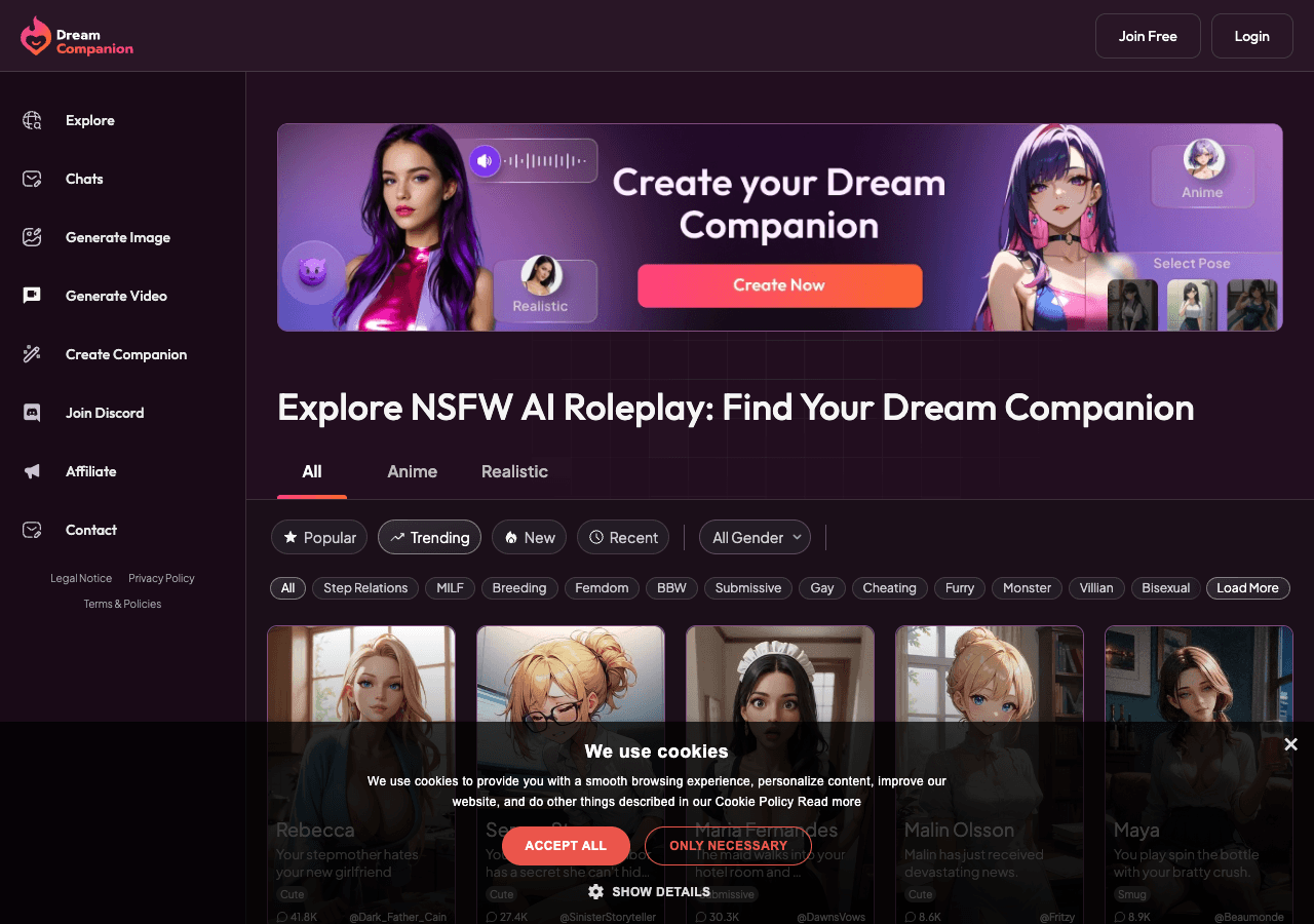 Dream Companion Conversational AI showing Conversational AI - Your Personal Dream Interpreter