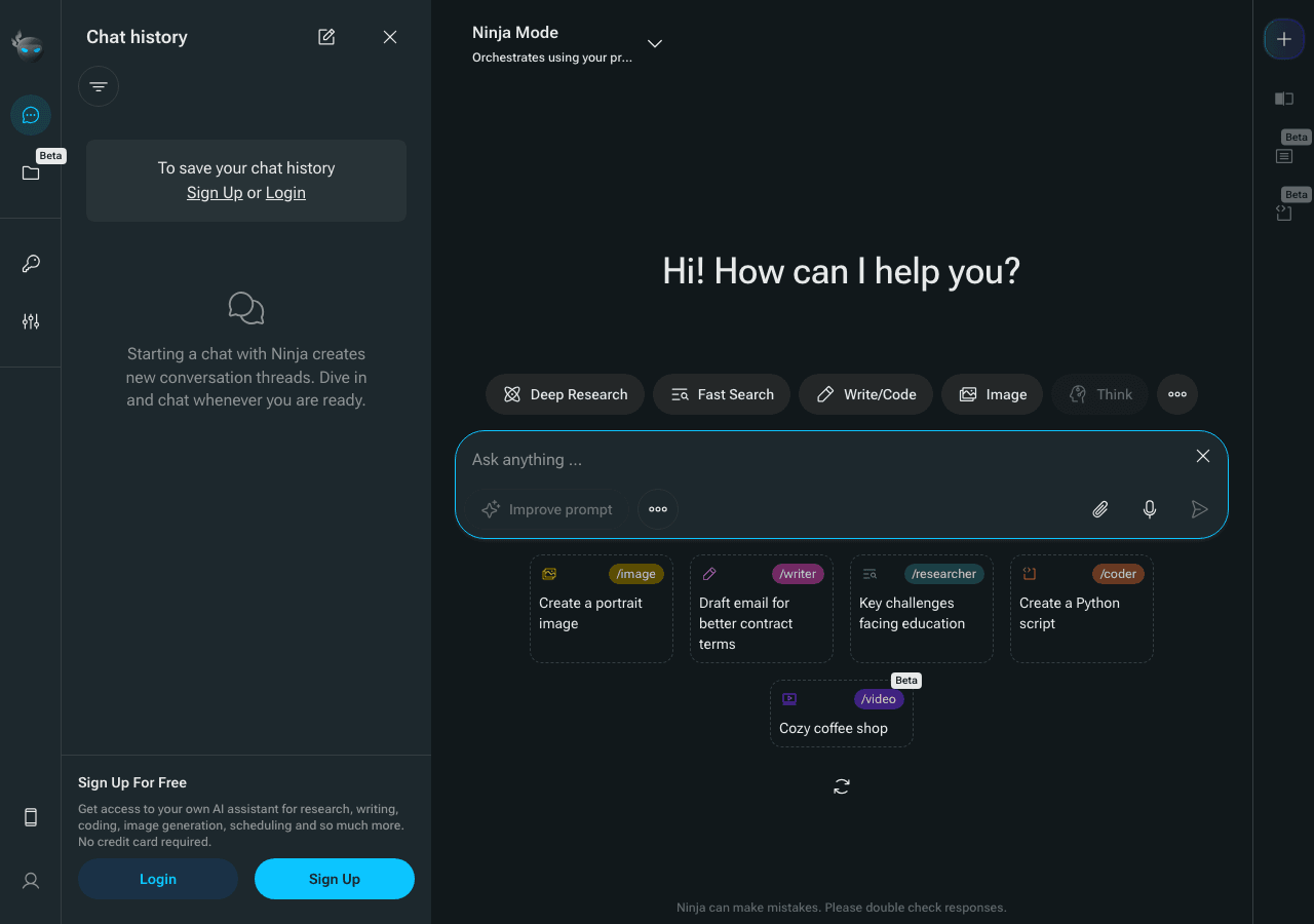Ninja AI Conversational AI showing Conversational AI - Empower Your Business with AI