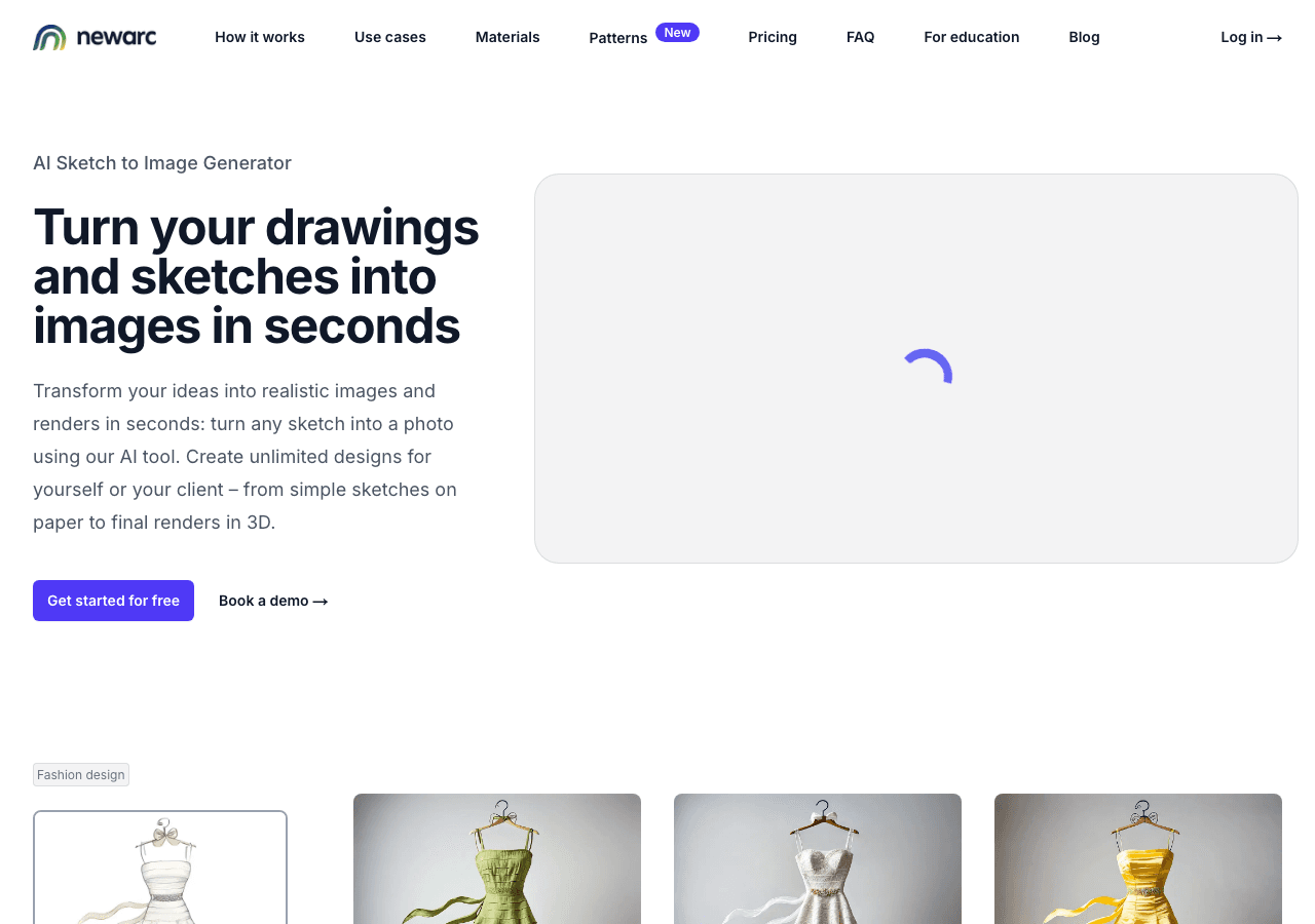 NewArc.ai Image Generation showing ai-powered design - Turn your sketches into stunning visuals in seconds