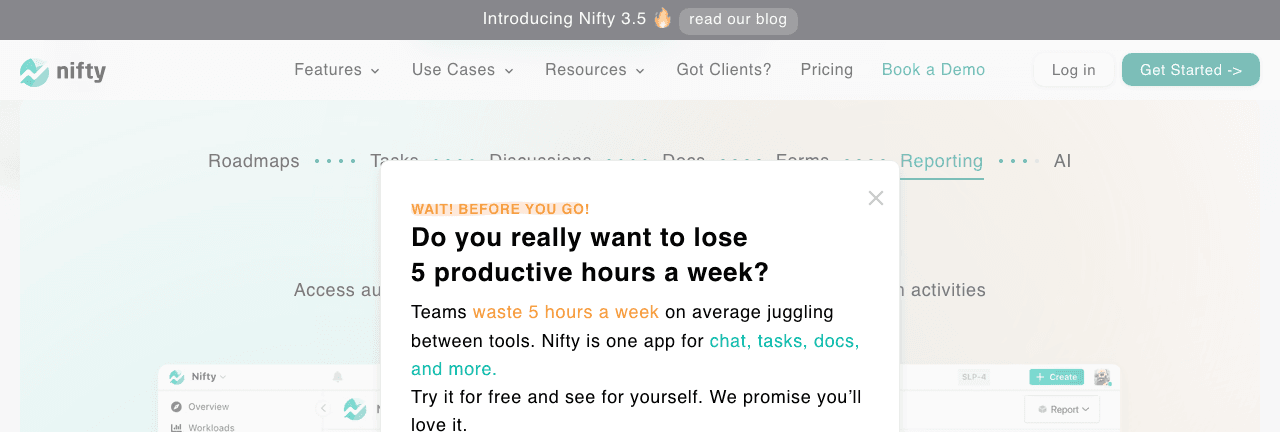Nifty Productivity & Collaboration showing Productivity & Collaboration - Simplify Your Project Management