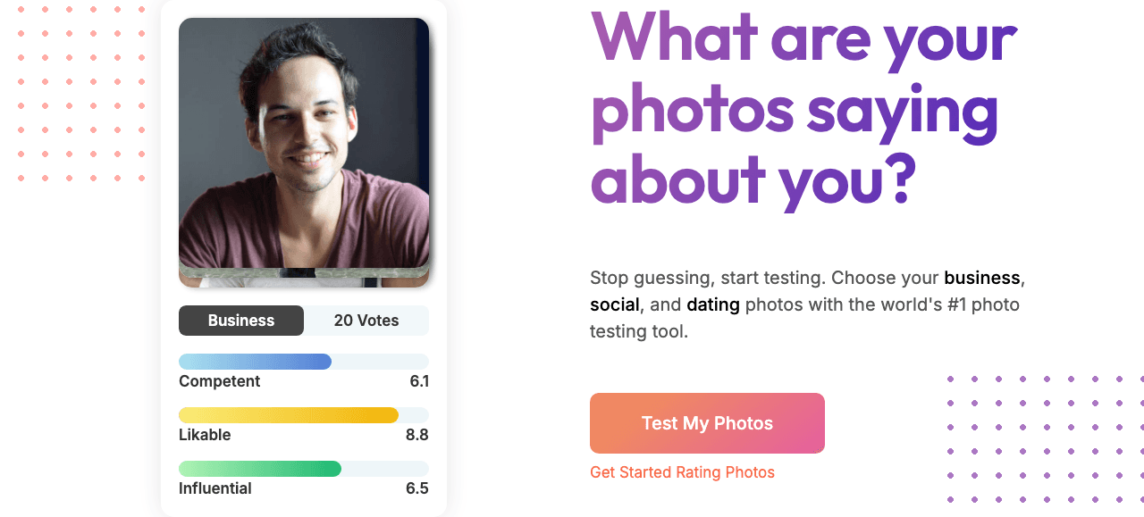 Photofeeler Data Analytics showing photo feedback - Get unbiased feedback on your photos