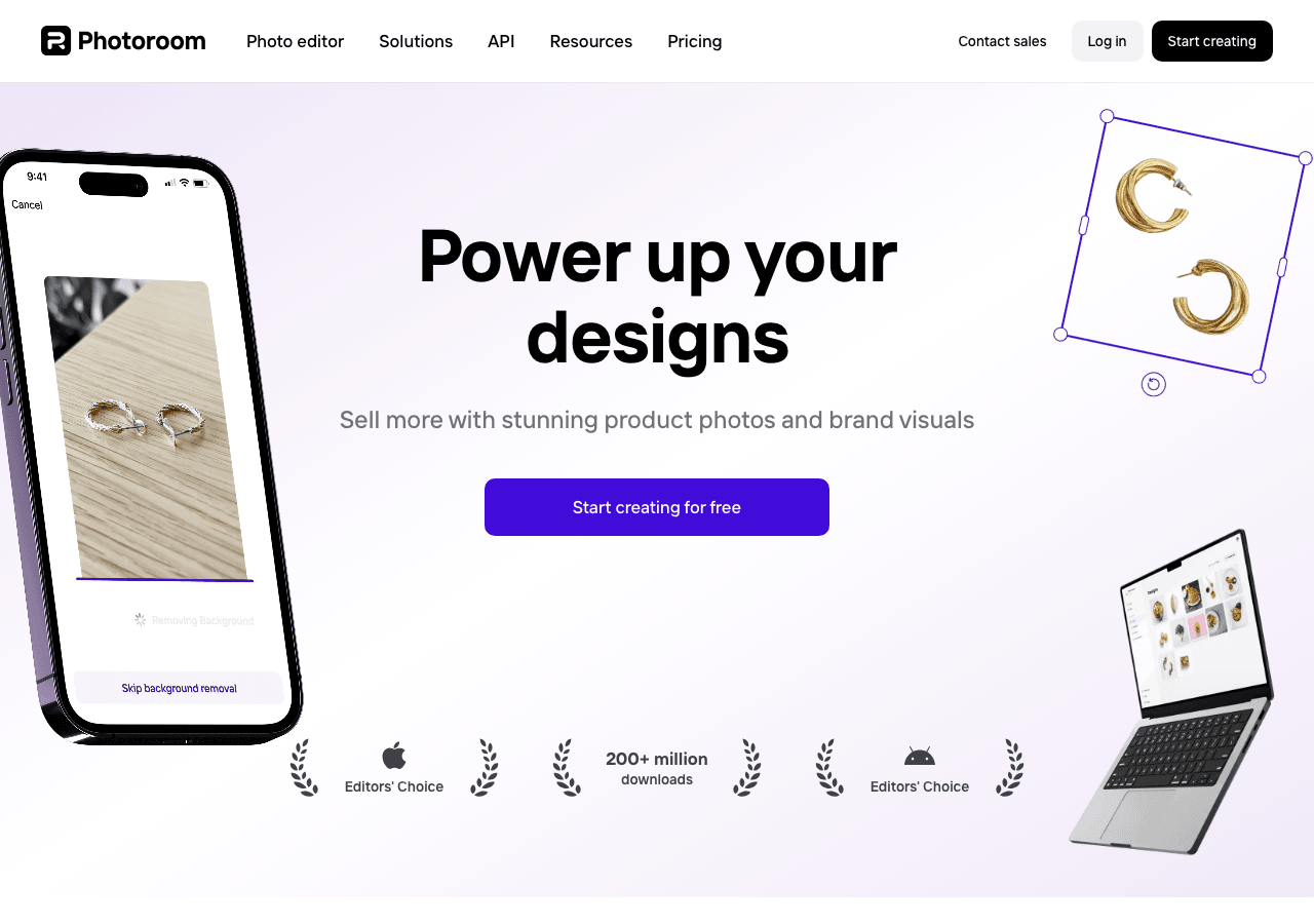 PhotoRoom Image Generation showing Image Generation - Studio-quality product photos in seconds