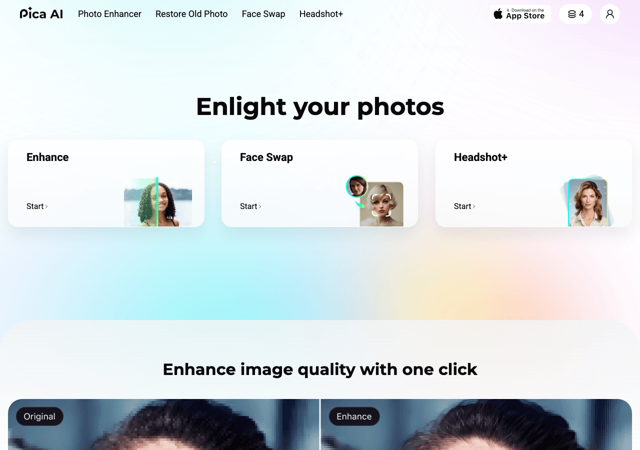 Pica AI Image Generation showing Image Generation - Transform Your Photos with AI in Seconds