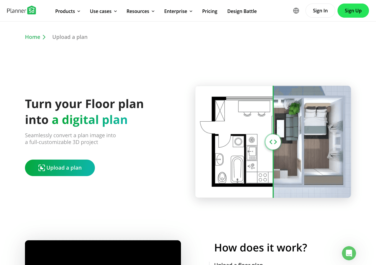 Planner 5D Design showing Design - Transform any space with AI-powered design—create, visualize, and personalize your dream h