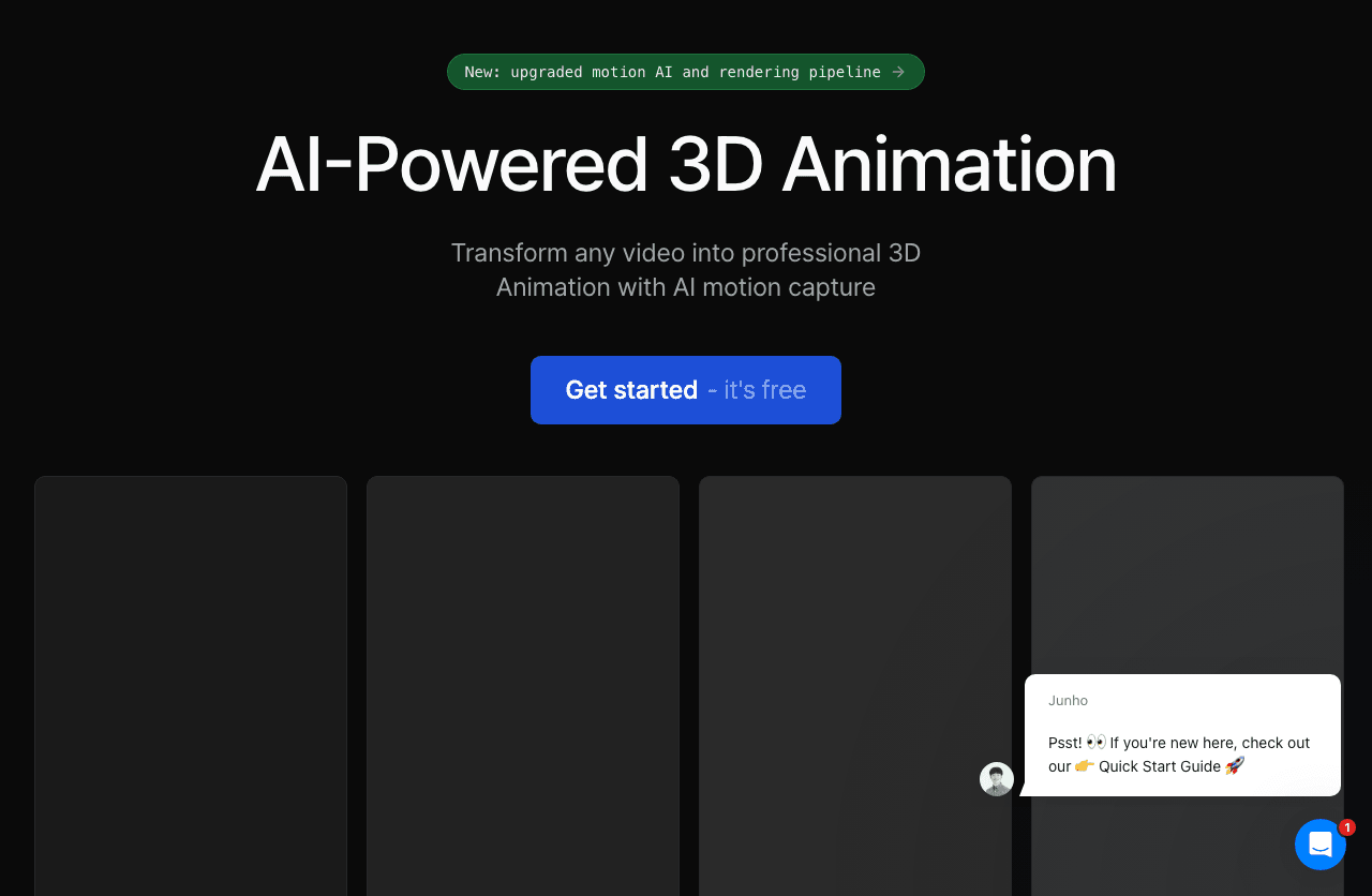Plask Motion 3D Generation showing 3D Generation - Unleash the power of motion AI