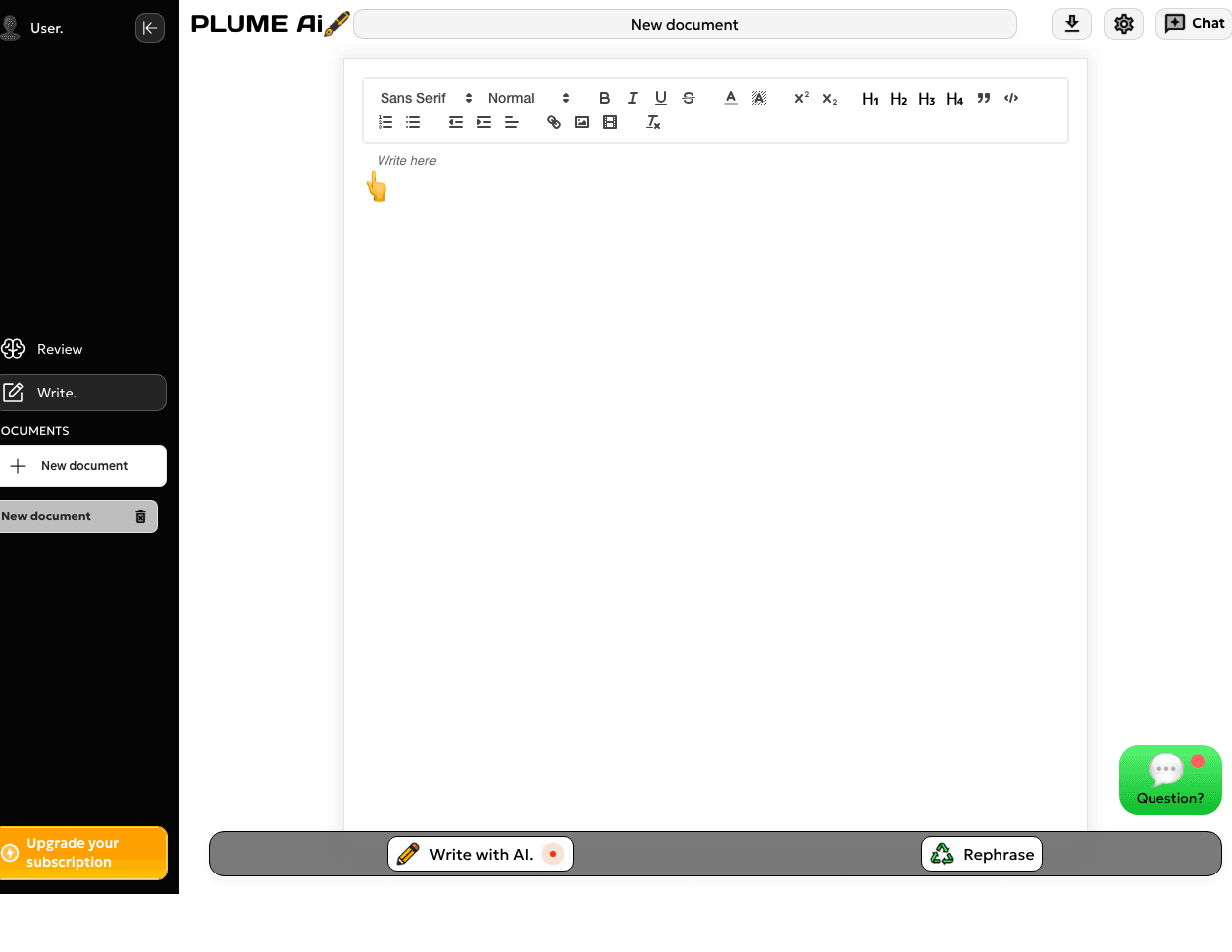 Plume Ai Writing & Translation showing Writing & Translation - Elevate your students' writing skills