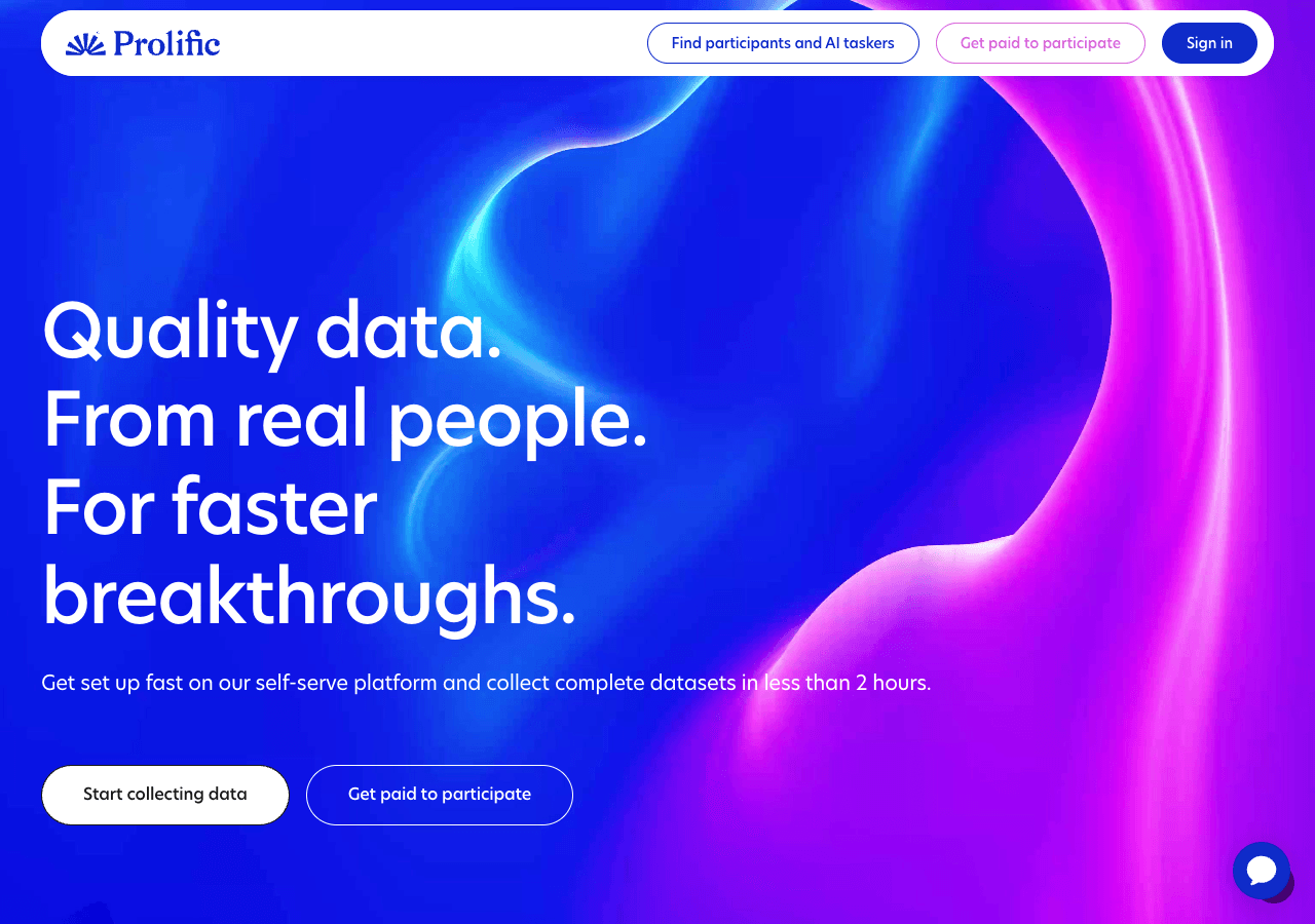 Prolific Scientific Research showing Scientific Research - Quality data. From real people. For faster breakthroughs.