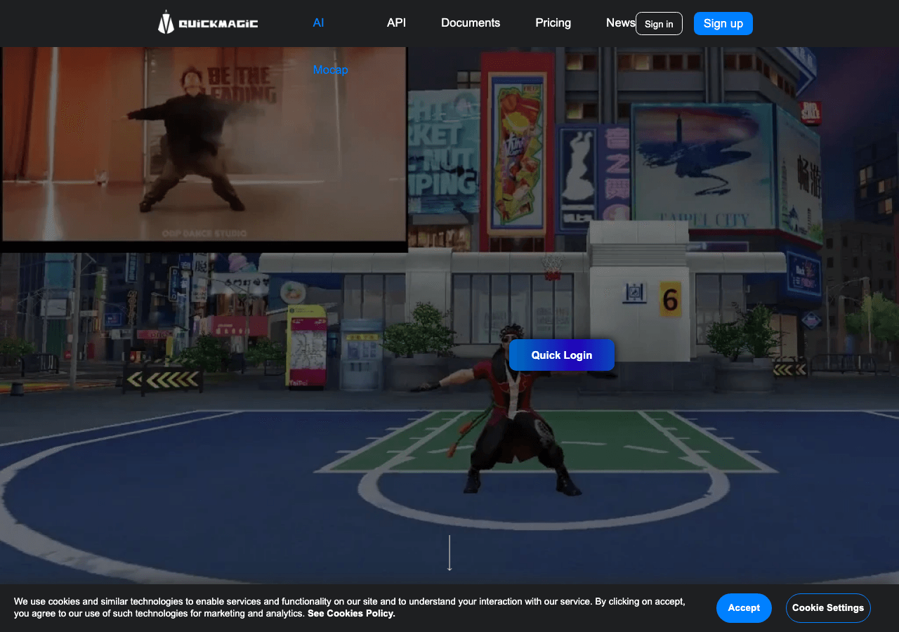 QuickMagic 3D Generation showing 3D Generation - One-click professional 3D animation from any video.