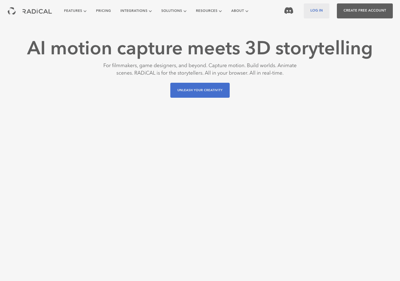 RADiCAL 3D Generation showing motion capture - AI-powered animation for everyone