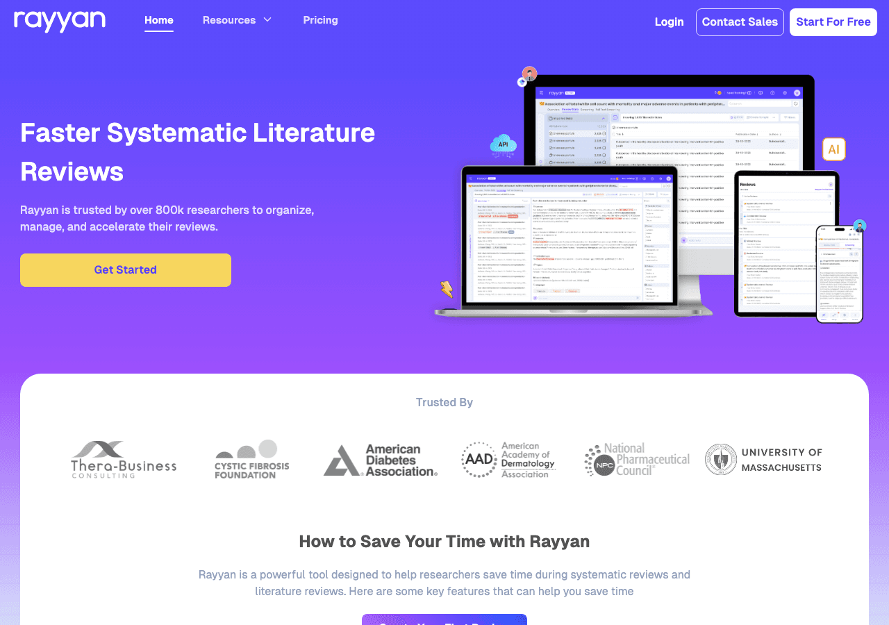 Rayyan Scientific Research showing systematic reviews - Your AI Research Assistant