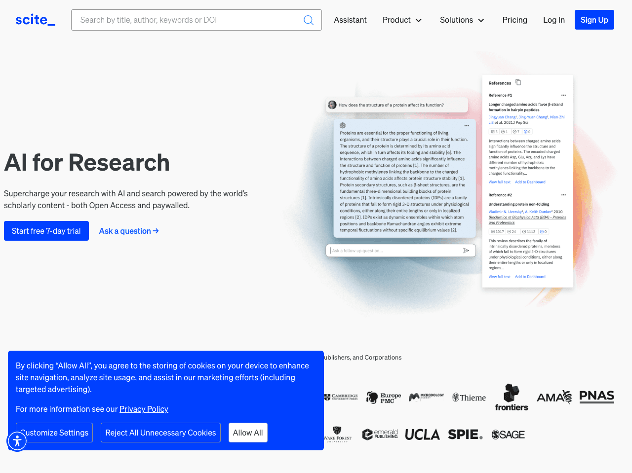 Scite Scientific Research showing smart citations - Making Science Transparent