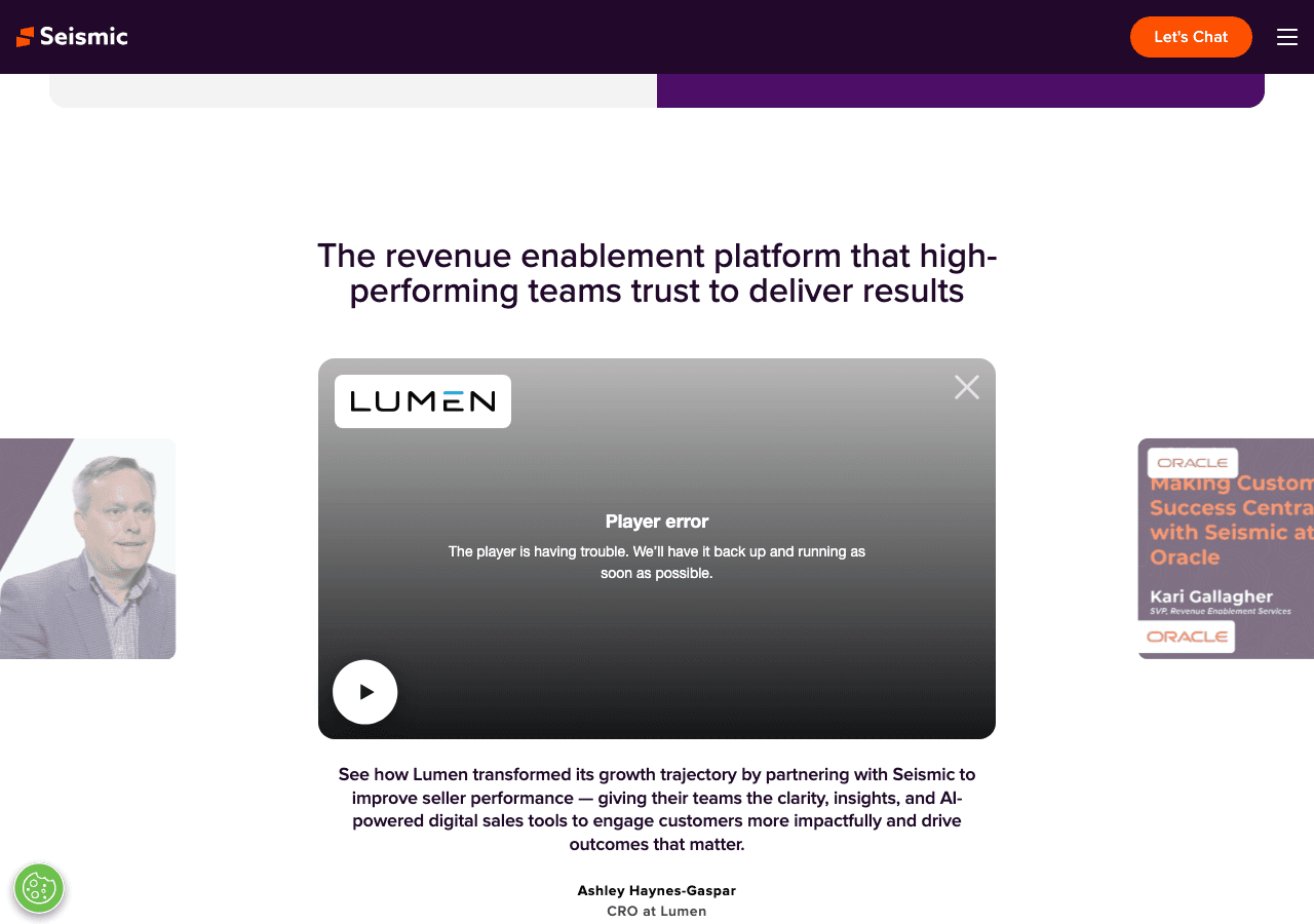 Seismic Marketing Automation showing sales enablement platform - The #1 AI-powered sales enablement platform