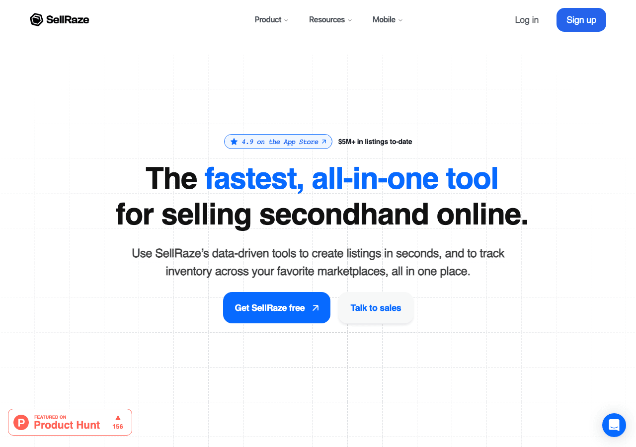 SellRaze Marketing Automation showing Marketing Automation - Snap a photo, get a listing