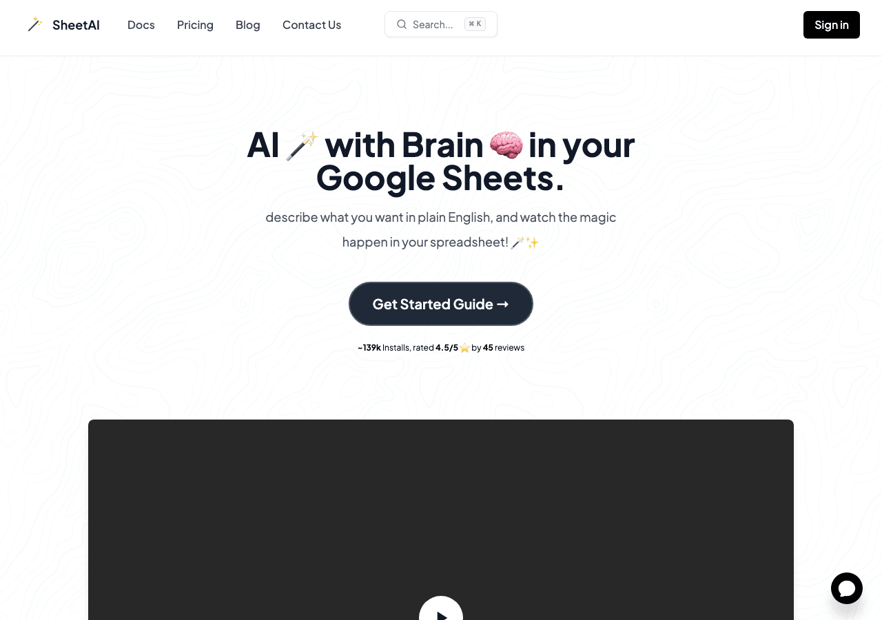 SheetAI Data Analytics showing Data Analytics - AI-powered automation for Google Sheets – generate, analyze, and enhance your
