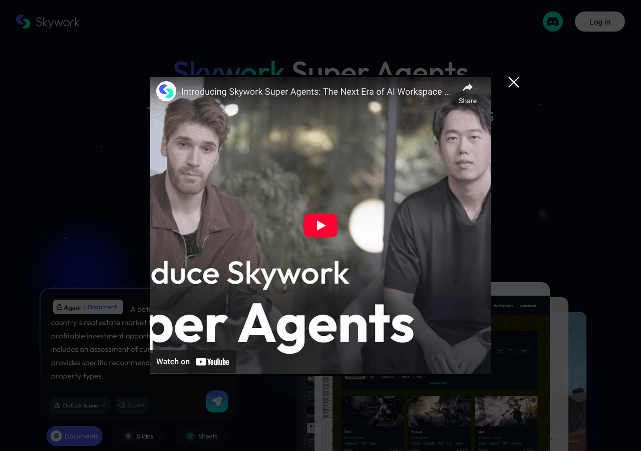 Skywork Productivity & Collaboration showing Productivity & Collaboration - The Originator of AI Workspace Agents