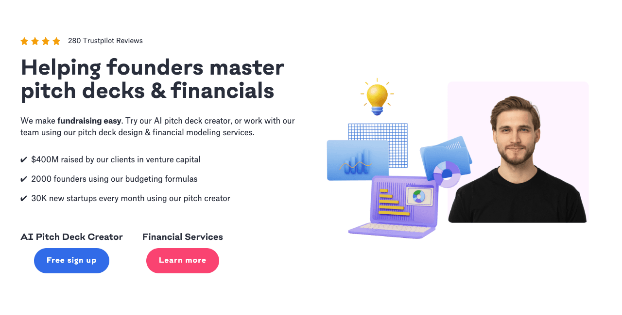 Slidebean Design showing Design - AI-powered pitch decks and business presentations—crafted instantly, designed to impress.