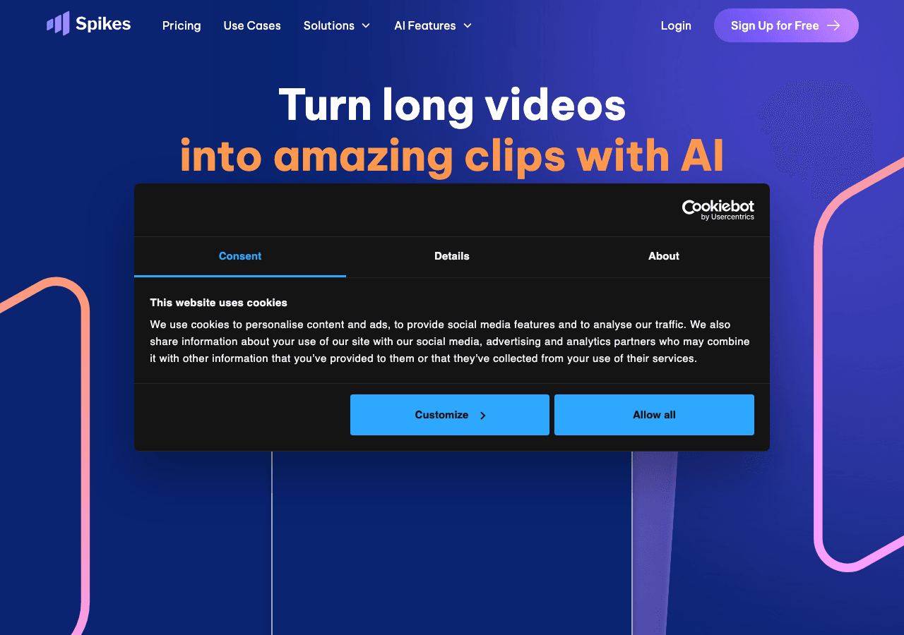 Spikes Studio Video Editing showing Video Editing - Your complete social video studio—in your pocket.