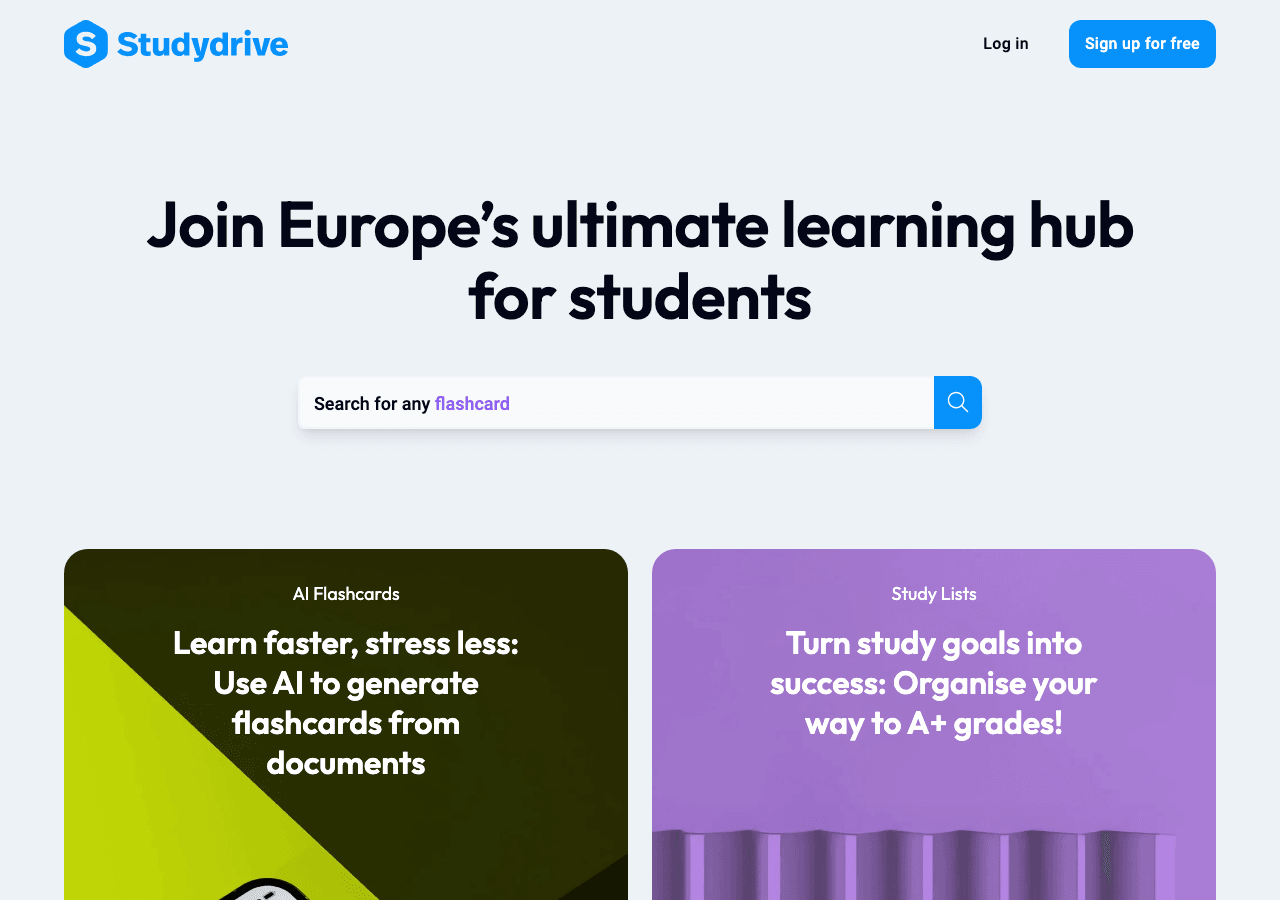 Studydrive Productivity & Collaboration showing Productivity & Collaboration - Empowering students worldwide