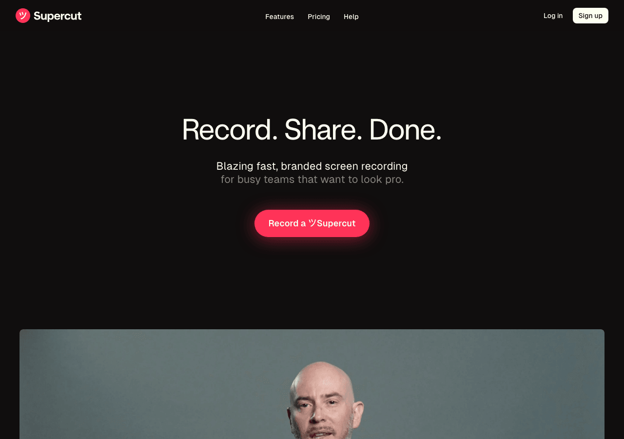 Supercut Video Editing showing Video Editing - Record and share async video updates your team can watch anytime