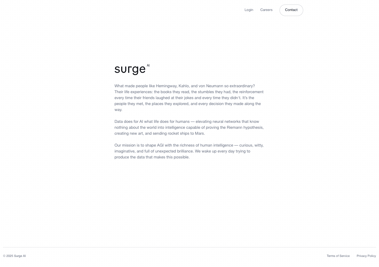 Surge AI Data Analytics showing Data Analytics - High-Quality Data for Aligned AI