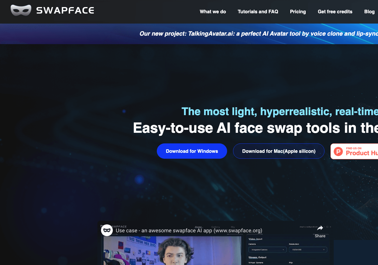 Swapface Video Generation showing Video Generation - Create face swap live streams in a second! One-sec HD image face swap!