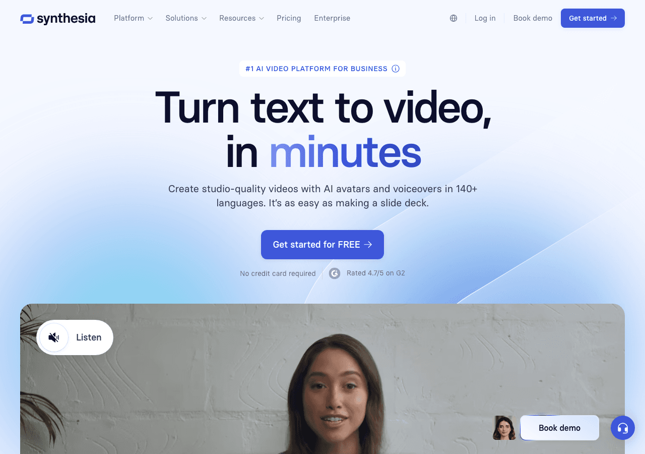 Synthesia Screenshot - AI tool for Human Resources Professionals
