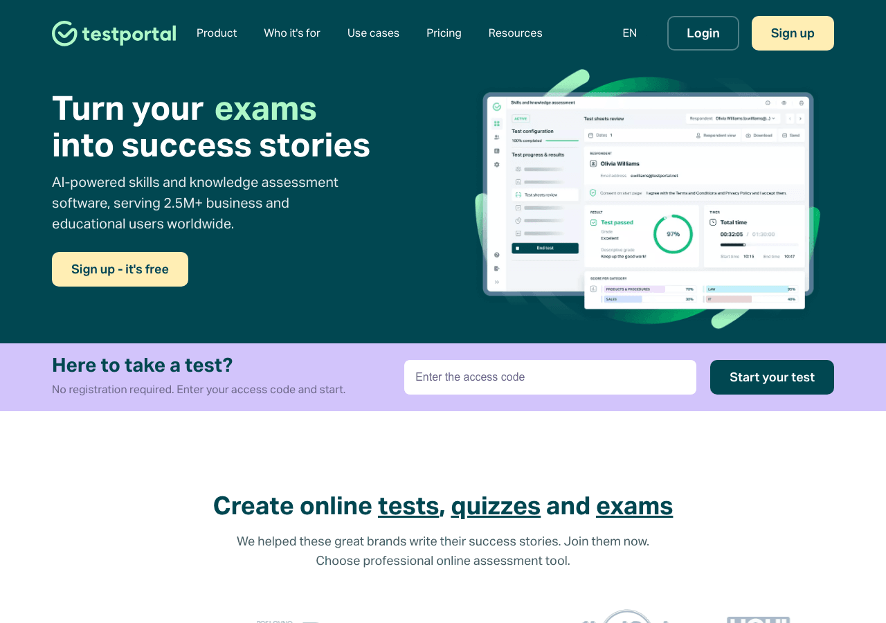 Testportal Productivity & Collaboration showing Productivity & Collaboration - Empowering Online Assessment Worldwide