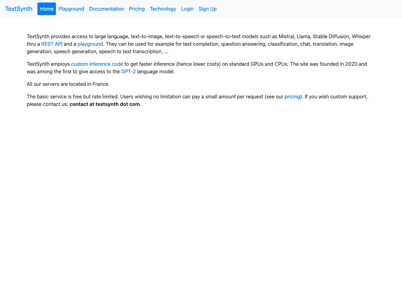 TextSynth Writing & Translation showing Writing & Translation - Transforming ideas into words