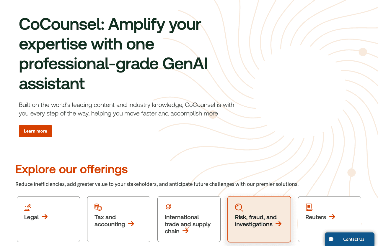 Thomson Reuters Screenshot - AI tool for Financial Experts