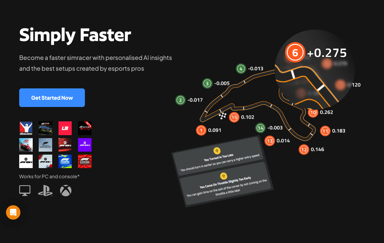 Track Titan Data Analytics showing Data Analytics - Simply Faster
