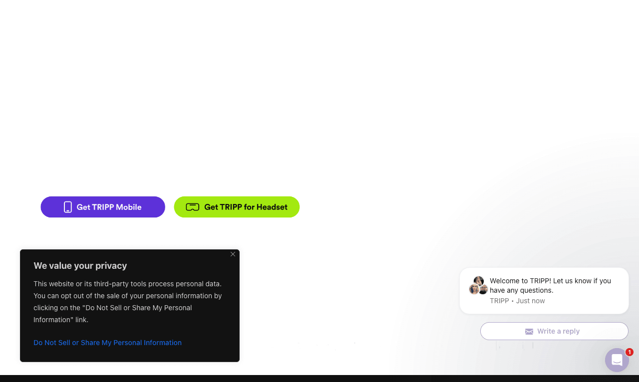 TRIPP Conversational AI showing Conversational AI - Elevate your travel experience