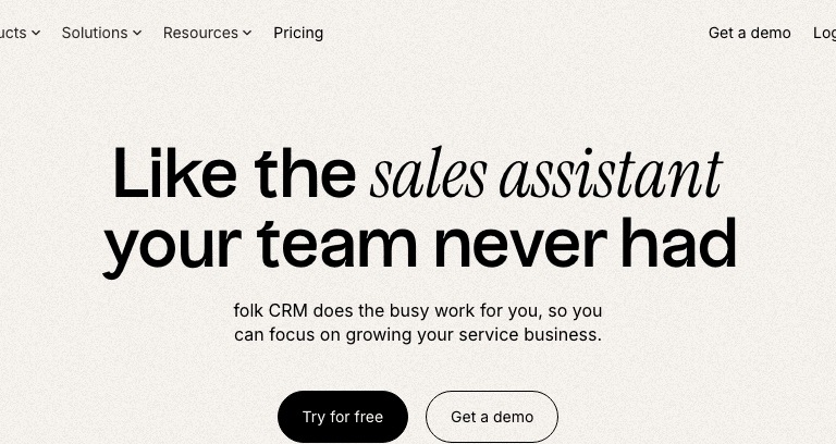 folk Productivity & Collaboration showing Productivity & Collaboration - The AI CRM for your entire sales motion