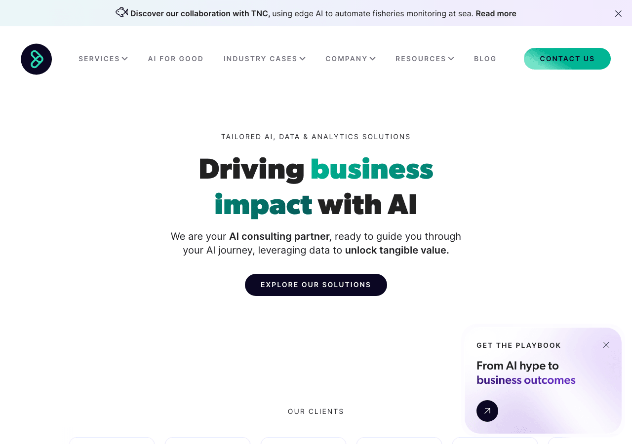 Tryolabs Conversational AI showing Conversational AI - Empowering businesses through AI innovation.