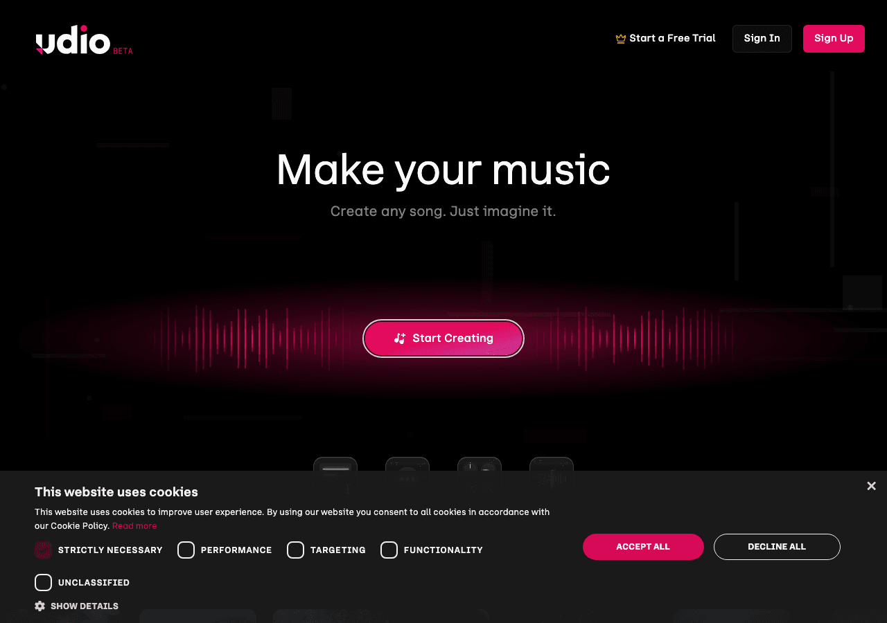 Udio Screenshot - AI tool for Marketing Professionals