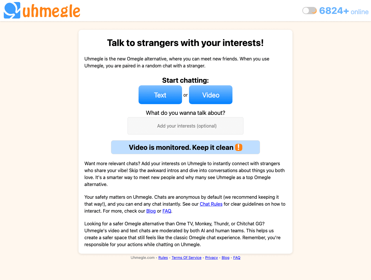 Uhmegle Screenshot - AI tool for Privacy-Conscious Users