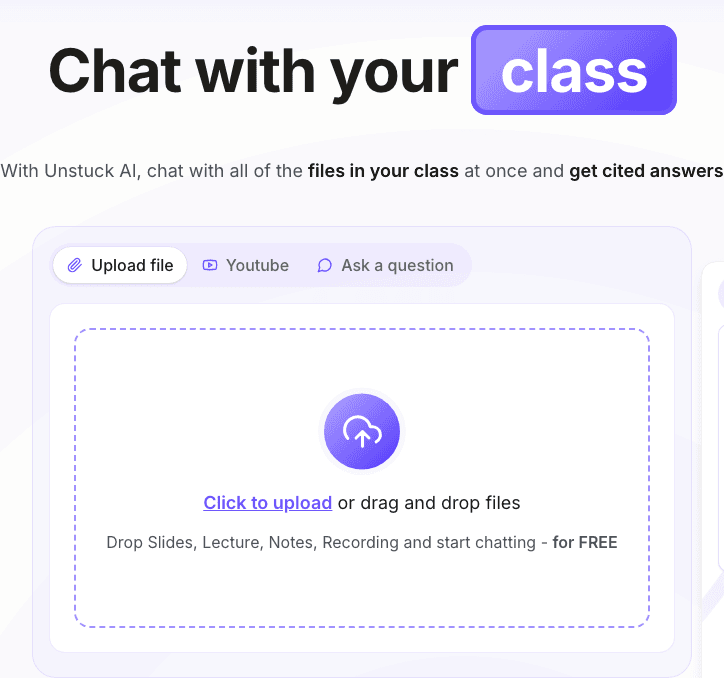 Unstuck Productivity & Collaboration showing ai study assistant - Empowering your writing with AI