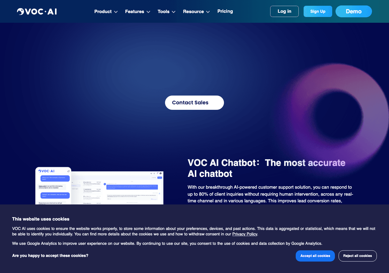 VOC AI Data Analytics showing Data Analytics - E-commerce Review AI Analysis for Sellers