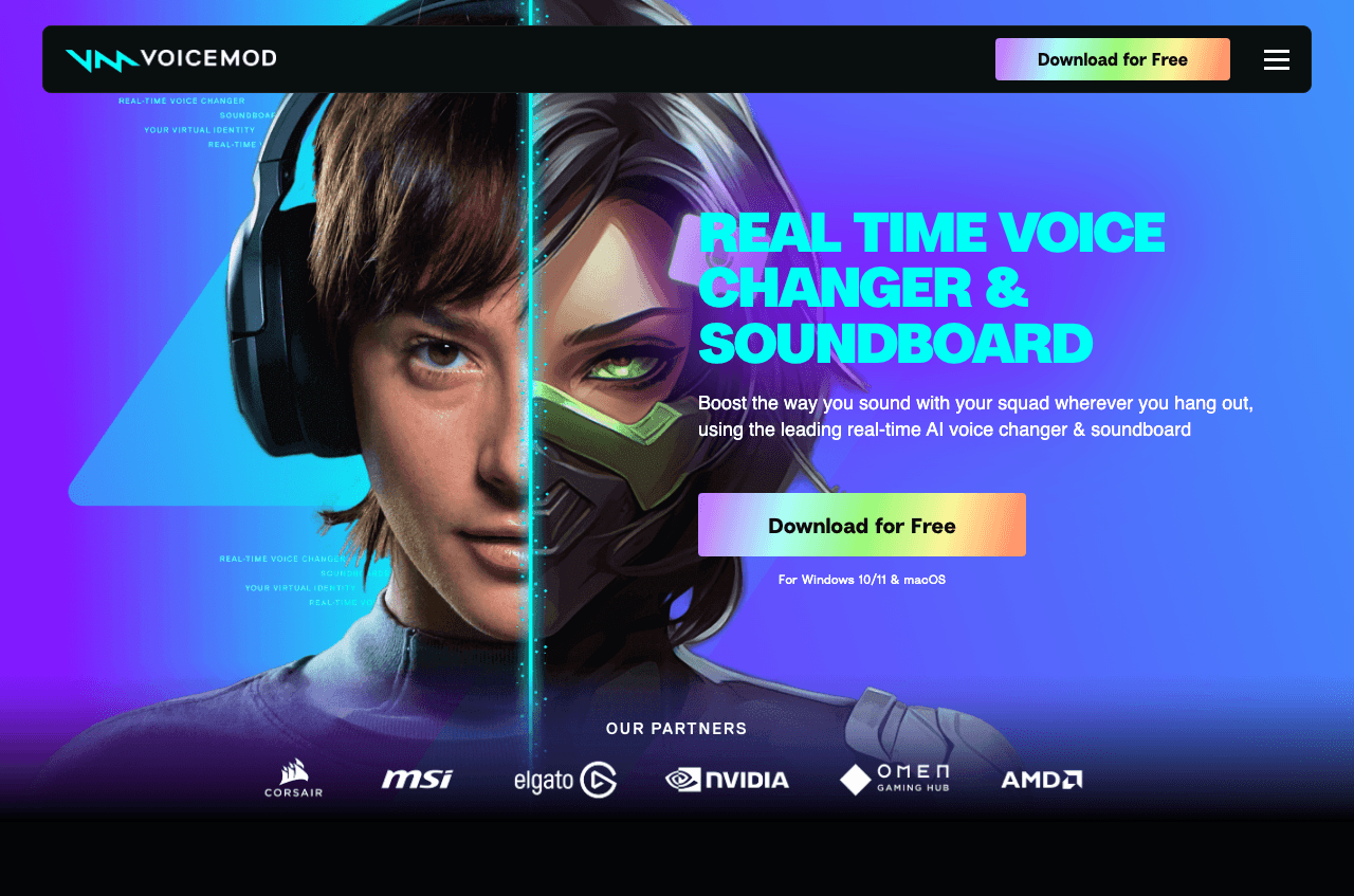 Voicemod Audio Generation showing Audio Generation - Real-Time AI Voice Changer & Soundboard for Games, Streaming & Online Ch