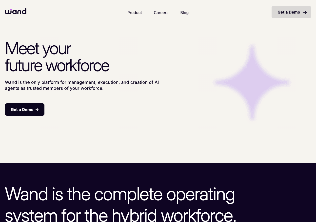 Wand AI Conversational AI showing Conversational AI - Meet Your Future Workforce