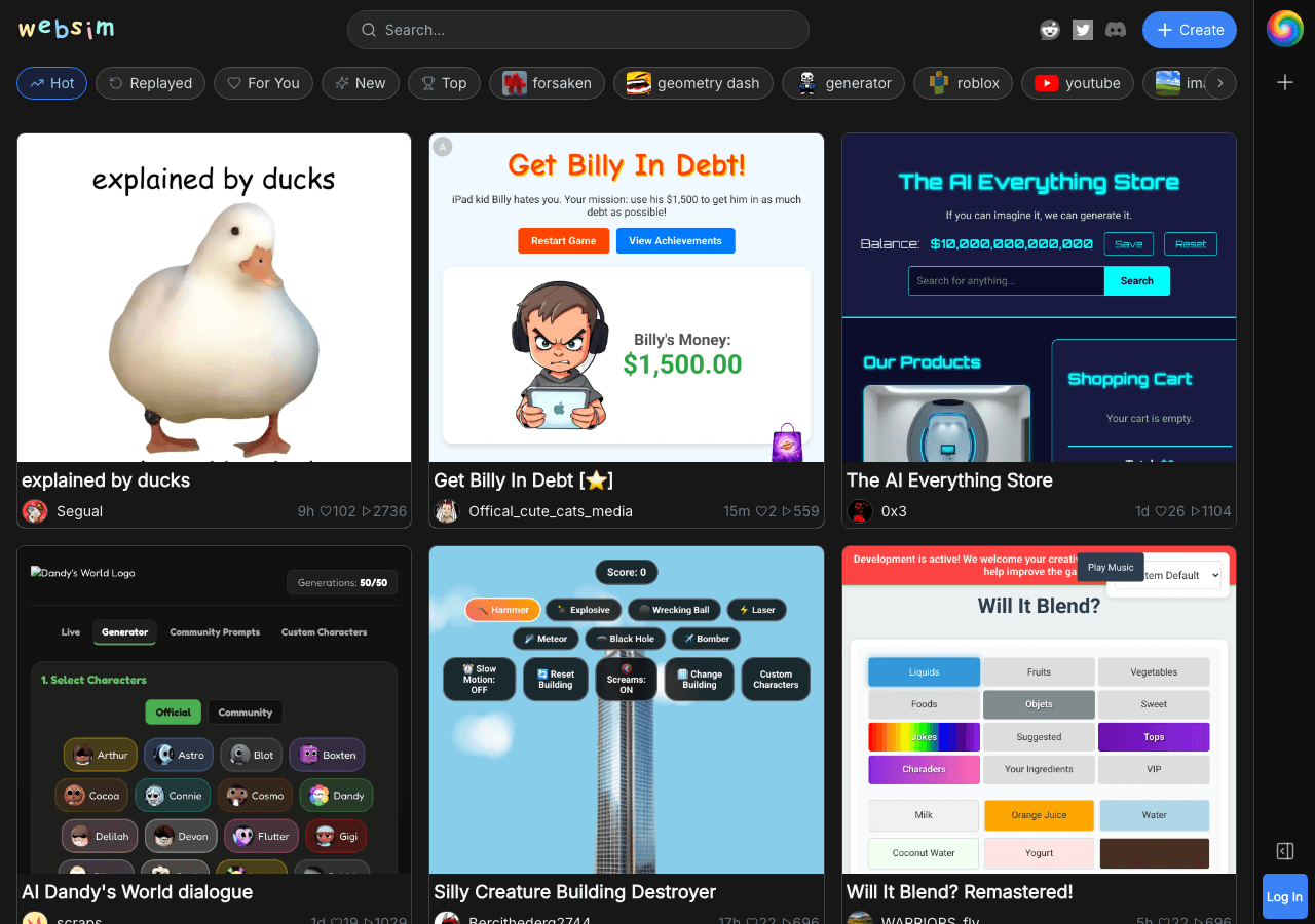 Websim Design showing Design - Empowering your web development