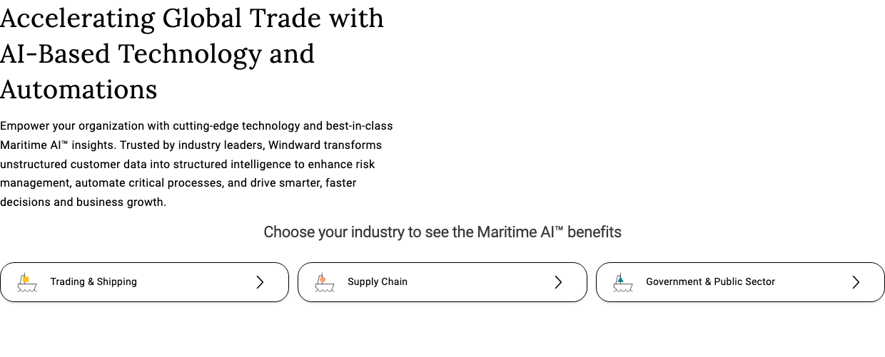 Windward Data Analytics showing Data Analytics - Power Your Organization with Windward Maritime AI™