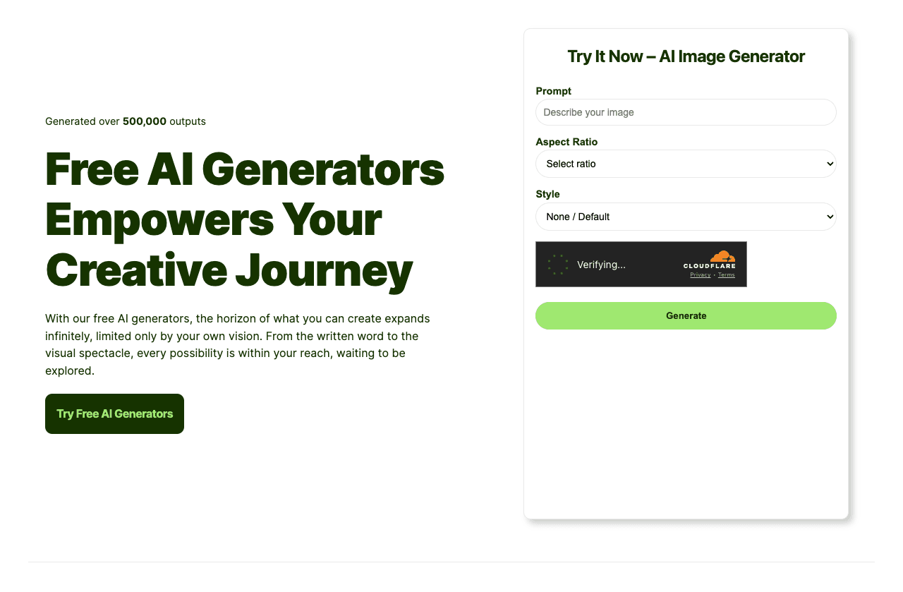 WizGenerator Screenshot - AI tool for Privacy-Conscious Users