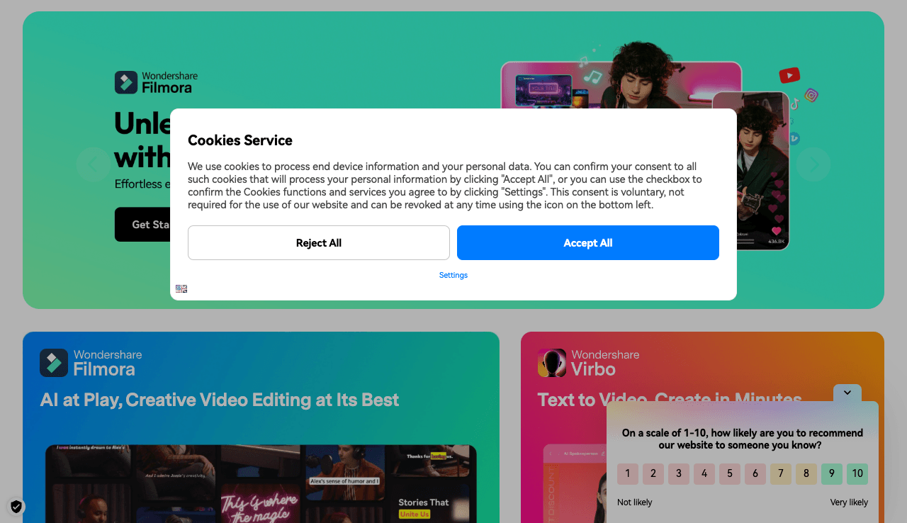 Wondershare Technology Group Co., Ltd. Video Editing showing Video Editing - Creativity simplified!