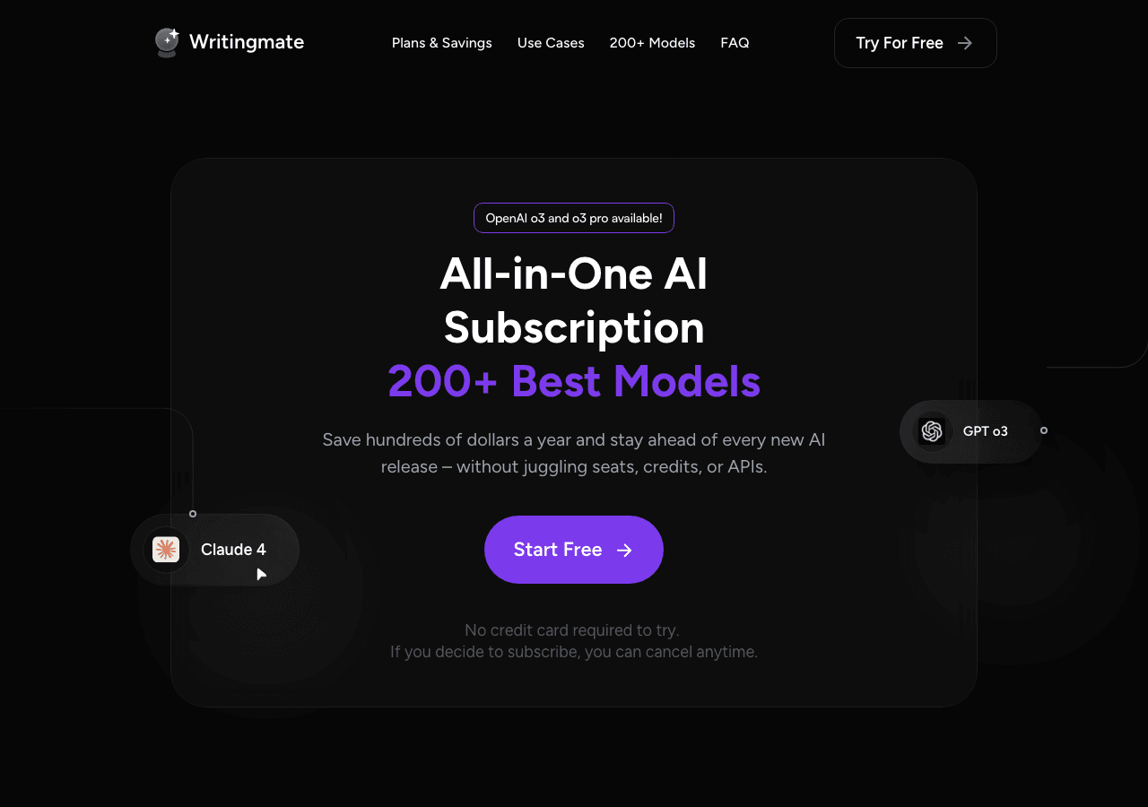 Writingmate.ai Writing & Translation showing Writing & Translation - Your all-in-one AI chat, writing, and research platform—